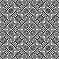 Decorative flower black and white seamless repeated geometric pattern background. Textile, books,