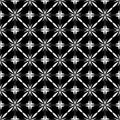 Decorative flower black and white seamless repeated geometric pattern background. Textile, books, Royalty Free Stock Photo