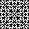 Decorative flower black and white seamless repeated geometric pattern background. Textile, books, Royalty Free Stock Photo