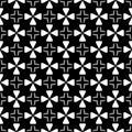 Decorative flower black and white seamless repeated geometric pattern background. Textile, books, Royalty Free Stock Photo