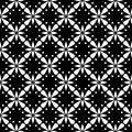 Decorative flower black and white seamless repeated geometric pattern background. Textile, books, Royalty Free Stock Photo