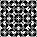 Decorative flower black and white seamless repeated geometric pattern background. Textile, books, Royalty Free Stock Photo