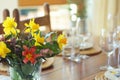 Decorative flower bouquet on a easter table