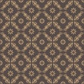 Decorative Flower Brown Monochrome Seamless Pattern Background Wallpaper