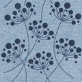 Decorative flower Dandelions - Interior wallpaper - jeans texture