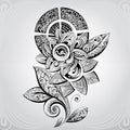 Decorative flower in an ornament. vector illustration