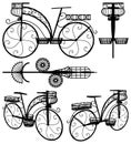 Decorative Flower Stand Rack Bicycle Vector Royalty Free Stock Photo