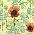 Decorative flowers poppy and bluebell for design. Royalty Free Stock Photo