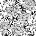 Decorative flowers seamless pattern. Vector stock illustration eps10. Royalty Free Stock Photo