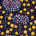 Decorative flowers seamless pattern. Vector stock illustration eps10. Royalty Free Stock Photo