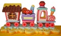 Decorative foam train for a kid's birthday party