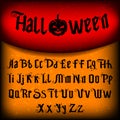 Decorative font named Halloween with evil pumpkin.