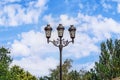 Decorative forged street lamp in Mykolaiv, Ukraine