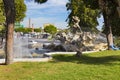 Decorative fountain near the train station in Catania