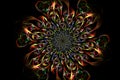 Decorative fractal abstract flower on black background Royalty Free Stock Photo