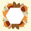 decorative frame autumn leaves Royalty Free Stock Photo