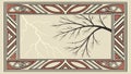 Decorative Frame with Bare Tree Branches, vector design Generative AI Royalty Free Stock Photo