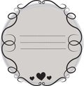 Decorative frame border with curls and hearts Royalty Free Stock Photo