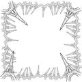 Decorative frame border with eiffel tower Royalty Free Stock Photo