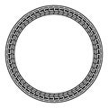Decorative frame border stroke line outline circular circle shape. Empty blank space frame isolated on white color background