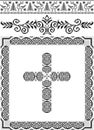 Decorative frame with a cross.Graphic arts. Royalty Free Stock Photo