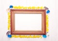 Decorative frame of dafodils Royalty Free Stock Photo