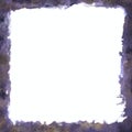 Decorative frame border - window - torn edges with stains - blue violet Royalty Free Stock Photo