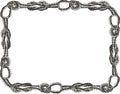 Decorative frame of drawn sea knots from rigging rope Royalty Free Stock Photo