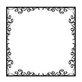 Decorative frame. Retro ornamental frame, vintage rectangle ornaments and ornate border. Decorative wedding frames, antique museum Royalty Free Stock Photo