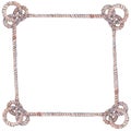 Decorative frame with sea knots made of rope. Marine theme.