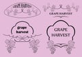 Decorative frames with grape for grape harvest - vector set for event