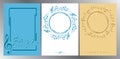 Decorative frames with music notes on vertical backgrounds - vector flyers