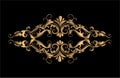 Gold Decorative frames. Retro ornamental frame, vintage rectangle ornaments and ornate border vector set