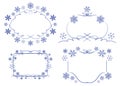 Decorative frames with snowflakes for christmas holidays - vector set Royalty Free Stock Photo