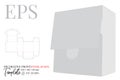 Front cover box, vector. Template with die cut / laser cut layers. White, clear, blank decorative front cover box mock up isolated