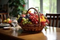 Decorative Fruit basket dining room. Generate Ai Royalty Free Stock Photo