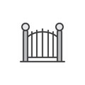 Decorative gate filled outline icon