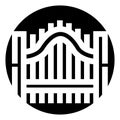 Decorative gate icon symbolizing entry and exclusion Royalty Free Stock Photo
