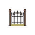 Decorative gate vector icon, isolated on white background Royalty Free Stock Photo