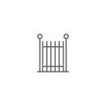 Decorative gate vector icon, isolated on white background