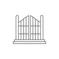 Decorative gate vector icon, isolated on white background Royalty Free Stock Photo