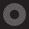 Decorative Geometric Circle Radial Pattern on Black Background Royalty Free Stock Photo