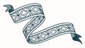 Decorative Geometric Patterned Ribbon Scroll Vector, vector design Generative AI Royalty Free Stock Photo