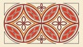 Decorative Geometric Tile Pattern with Ornate Orange Shapes, vector design Generative AI Royalty Free Stock Photo