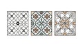 Decorative Geometric Tile Set, vector design Generative AI Royalty Free Stock Photo