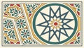 Decorative Geometric Tile with Star Pattern, Ornate Design, vector design Generative AI Royalty Free Stock Photo