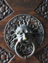 Decorative gilded lion head door knob