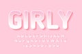 Decorative girly Font and Alphabet vector Royalty Free Stock Photo