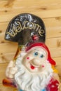 Decorative gnome with sign