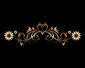 Decorative gold border on black background.